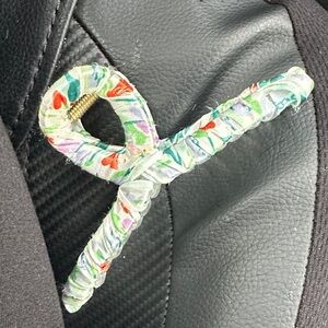 Floral Fabric Wrapped Brooch